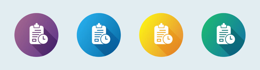 Poster - Clipboard solid icon in flat design style. Paste signs vector illustration.