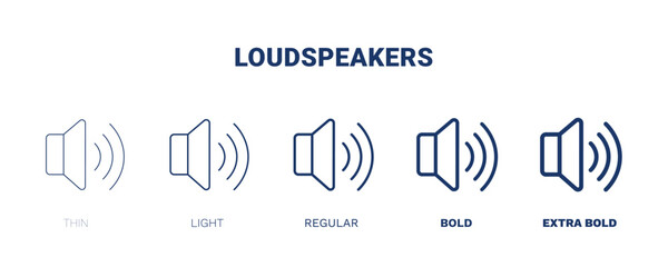 Wall Mural - loudspeakers icon. Thin, light, regular, bold, black loudspeakers icon set from hardware and equipment collection. Editable loudspeakers symbol can be used web and mobile