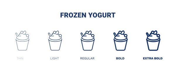 Wall Mural - frozen yogurt icon. Thin, light, regular, bold, black frozen yogurt icon set from hotel and restaurant collection. Editable frozen yogurt symbol can be used web and mobile