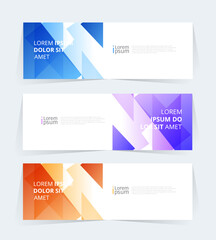 Sticker - Geometric banner design with Vector presentation template.