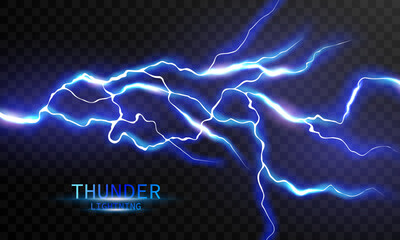Wall Mural - lightning light effect background realistic flash with lightning electric explosion vector illustrat