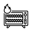 Black line icon for Heater