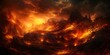 canvas print picture - hell flames, armageddon, generative ai