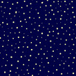 Seamless abstract polka dot pattern. Yellow hand-drawn drip points on dark blue background. Stone texture, ink blots stain, grain, paint splash, spray effect. Vector grunge splattered illustration