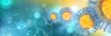 Fototapeta  - Medical banner of virus cells with copy space 