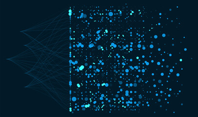 Aufkleber - Big data visual information background. Social network concept. Connection vector background.