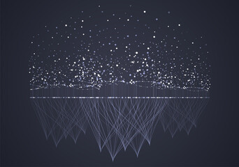 Aufkleber - Big data visual information background. Social network concept. Connection vector background.