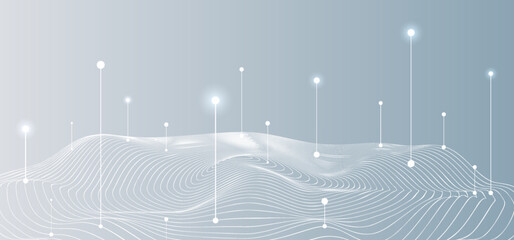 Aufkleber - Big data visual information background. Social network concept. Connection vector background.
