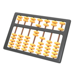 Icon 3d rendering minimal abacus