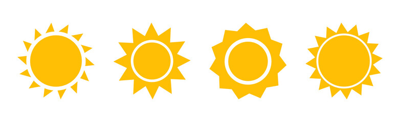 Wall Mural - Sun icons collection. Sunshine summer symbols.