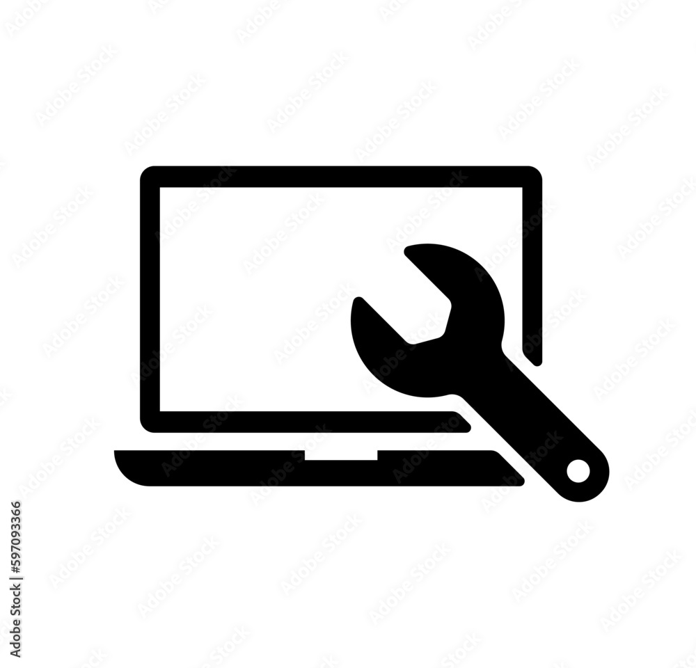 Computer Rework Icon PC repair ( recovery, setup etc. ) vector icon illustration Stock ...