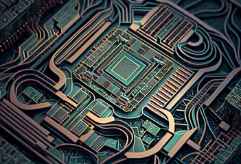 Poster - A network of interconnected neurons, resembling a brain map. Generative AI technology.