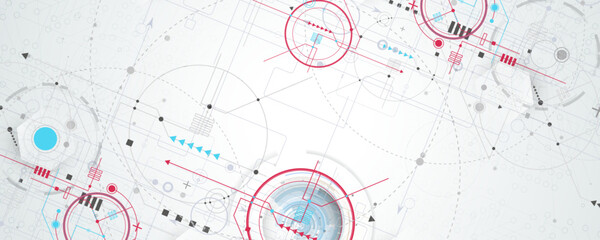 Poster - Abstract circuit board futuristic technology processing background