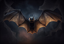 The Wings Of A Bat, Dark And Leathery, Silhouetted Against The Night Sky.