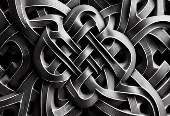 A maze of interlocking shapes that suggests a digital labyrinth. Generative AI technology.