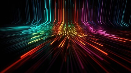 Poster - Beautiful glow flare and spark. Red blue special effect, speed police line. Magic of moving fast motion laser beams, horizontal light rays. Abstract neon color glowing lines background.generated by AI