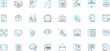 © Nina - Online media linear icons set. Streaming, Podcasting, News, Blogging, Socializing, Influencing, Gaming line vector and concept signs. Marketing,Advertising,Vlogging outline illustrations