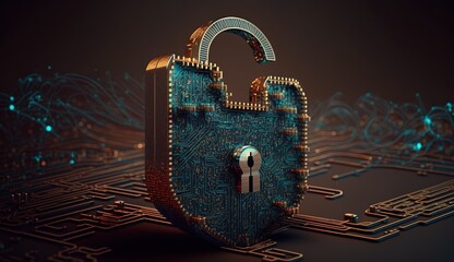 Poster - cyber security, digital crime concept, data protection