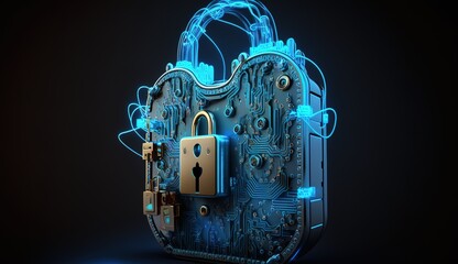 Poster - cyber security, digital crime concept, data protection