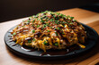 A plate of okonomiyaki generative AI