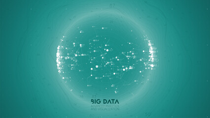 Poster - Big data visualization. Futuristic infographic. Information aesthetic design. Visual data complexity. Complex data threads graphic visualization. Abstract data graph.