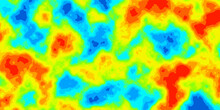Abstract Rainbow Vector Heatmap Of Hot And Cold Distribution On Landscape. Infrared Thermographic Background. Global Warming Concept. Data Of Temperature Scanner