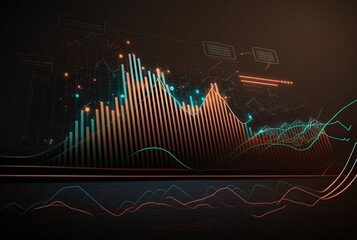 Wall Mural - Abstract Background chart stock market. Generative AI.