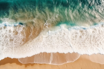 Poster - Ocean waves on the beach, created with Generative AI technology