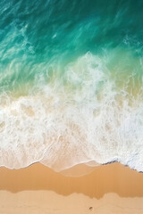 Poster - Ocean waves on the beach, created with Generative AI technology