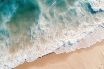 Poster - Ocean waves on the beach, created with Generative AI technology