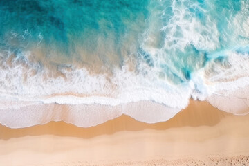 Poster - Ocean waves on the beach, created with Generative AI technology