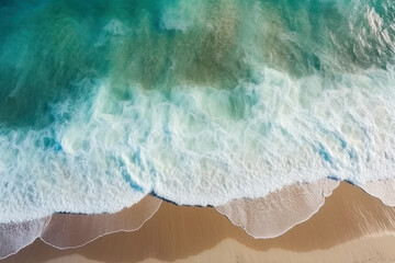 Poster - Ocean waves on the beach, created with Generative AI technology