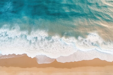 Poster - Ocean waves on the beach, created with Generative AI technology