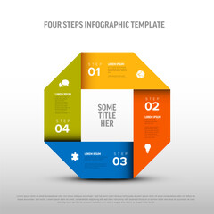 Poster - Simple light infographic cycle with four steps