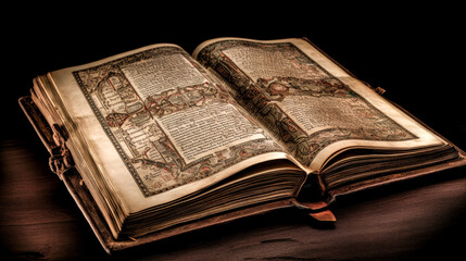 Wall Mural - an ancient book was opened, inspiring the use of generative ai - generative ai.