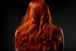 Beautiful long shiny red hair texture closeup. Redhead Generative AI. Care products, hair colouring