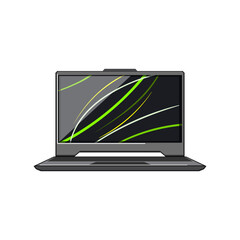 Wall Mural - digital laptop gaming cartoon vector illustration