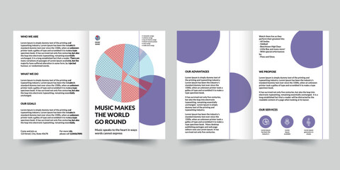 Wall Mural - Music Band bifold brochure template. A clean, modern, and high-quality design bifold brochure vector design. Editable and customize template brochure