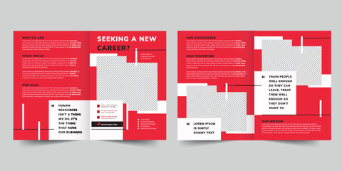 Wall Mural - Recruitment Firm bifold brochure template. A clean, modern, and high-quality design bifold brochure vector design. Editable and customize template brochure
