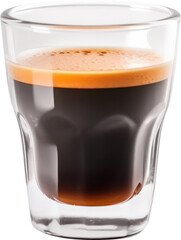 Glass of espresso coffee isolated. Generative AI.