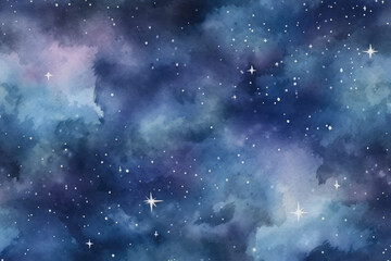 starry night sky watercolor