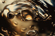 © Ann Owl - Liquid cosmetic product. Gel, oil texture with bubbles. Cosmetic banner with copy space. Macro concept.