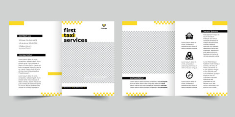 Wall Mural - bifold brochure template. A clean, modern, and high-quality design bifold brochure vector design. Editable and customize template brochure
