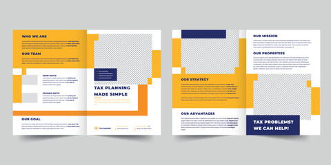 Wall Mural - bifold brochure template. A clean, modern, and high-quality design bifold brochure vector design. Editable and customize template brochure
