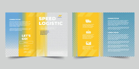 Wall Mural - bifold brochure template. A clean, modern, and high-quality design bifold brochure vector design. Editable and customize template brochure