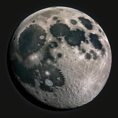 Wall Mural - a view of the Moon, created with Generative AI technology