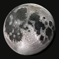 Wall Mural - a view of the Moon, created with Generative AI technology