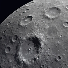 Wall Mural - a view of the Moon surface, created with Generative AI technology