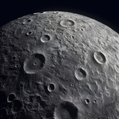 Wall Mural - a view of the Moon surface, created with Generative AI technology