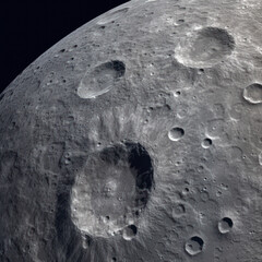 Wall Mural - a view of the Moon surface, created with Generative AI technology
